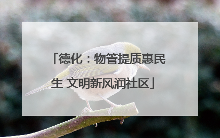 德化：物管提质惠民生 文明新风润社区