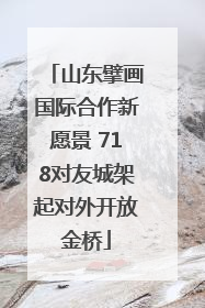 山东擘画国际合作新愿景 718对友城架起对外开放金桥