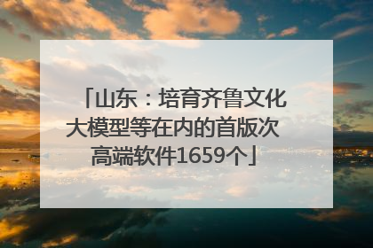 山东：培育齐鲁文化大模型等在内的首版次高端软件1659个
