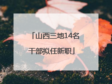 山西三地14名干部拟任新职