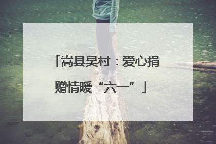 嵩县吴村：爱心捐赠情暖“六一”