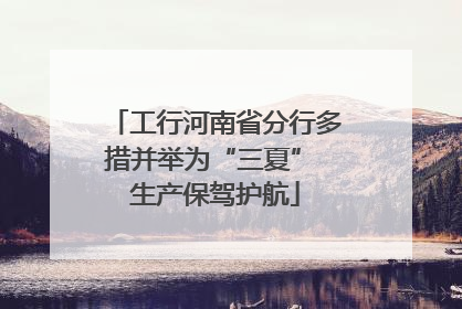 工行河南省分行多措并举为“三夏” 生产保驾护航