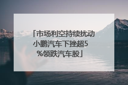 市场利空持续扰动 小鹏汽车下挫超5%领跌汽车股