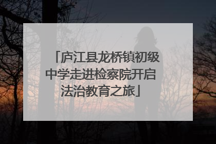 庐江县龙桥镇初级中学走进检察院开启法治教育之旅
