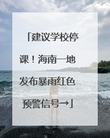 建议学校停课！海南一地发布暴雨红色预警信号→