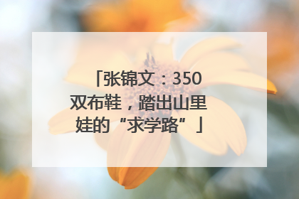 张锦文：350双布鞋，踏出山里娃的“求学路”