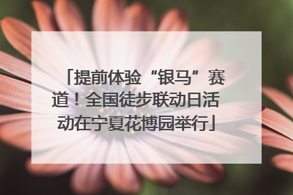 提前体验“银马”赛道！全国徒步联动日活动在宁夏花博园举行