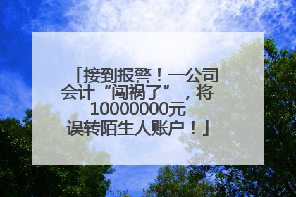 接到报警！一公司会计“闯祸了”，将10000000元误转陌生人账户！