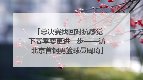 总决赛找回对抗感觉 下赛季要更进一步——访北京首钢男篮球员周琦
