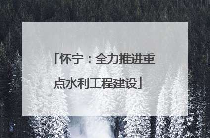 怀宁：全力推进重点水利工程建设