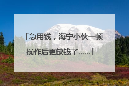 急用钱，海宁小伙一顿操作后更缺钱了……