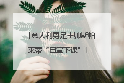 意大利男足主帅斯帕莱蒂“自宣下课”