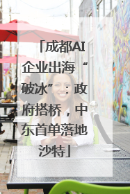 成都AI企业出海“破冰”：政府搭桥，中东首单落地沙特