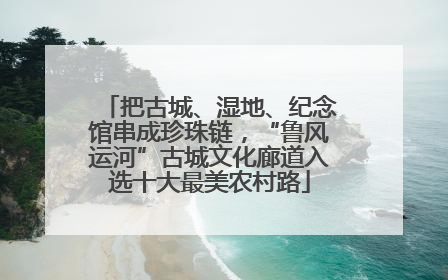 把古城、湿地、纪念馆串成珍珠链，“鲁风运河”古城文化廊道入选十大最美农村路