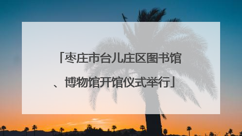 枣庄市台儿庄区图书馆、博物馆开馆仪式举行