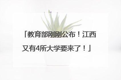教育部刚刚公布！江西又有4所大学要来了！