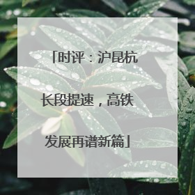 时评：沪昆杭长段提速，高铁发展再谱新篇