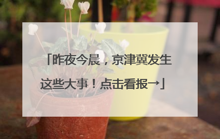 昨夜今晨，京津冀发生这些大事！点击看报→