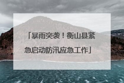 暴雨突袭！衡山县紧急启动防汛应急工作