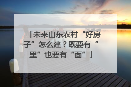 未来山东农村“好房子”怎么建？既要有“里”也要有“面”