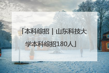 本科综招｜山东科技大学本科综招180人