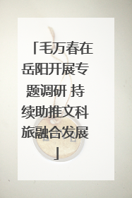 毛万春在岳阳开展专题调研 持续助推文科旅融合发展