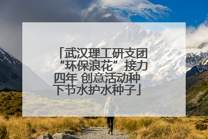 武汉理工研支团“环保浪花”接力四年 创意活动种下节水护水种子