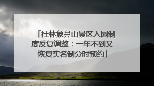 桂林象鼻山景区入园制度反复调整：一年不到又恢复实名制分时预约