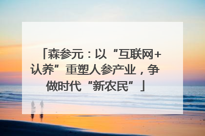 森参元：以“互联网+认养”重塑人参产业，争做时代“新农民”
