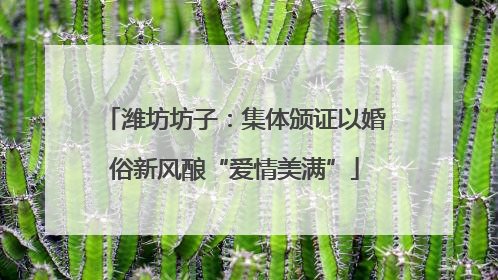 潍坊坊子：集体颁证以婚俗新风酿“爱情美满”