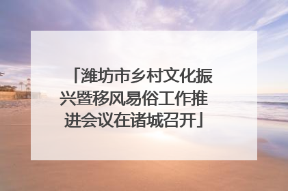 潍坊市乡村文化振兴暨移风易俗工作推进会议在诸城召开