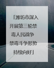 潍坊市深入开展第三轮禁毒人民战争 禁毒斗争形势持续向好
