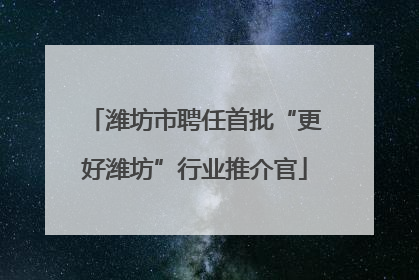 潍坊市聘任首批“更好潍坊”行业推介官