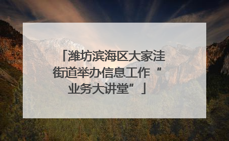 潍坊滨海区大家洼街道举办信息工作“业务大讲堂”