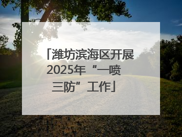 潍坊滨海区开展2025年“一喷三防”工作