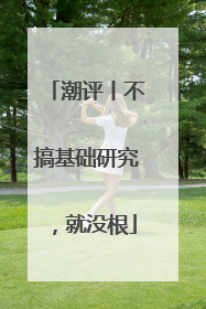 潮评丨不搞基础研究，就没根