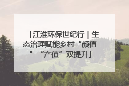 江淮环保世纪行｜生态治理赋能乡村“颜值”“产值”双提升