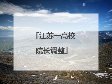 江苏一高校院长调整