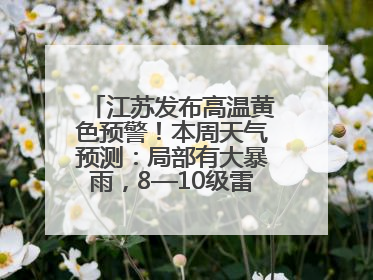 江苏发布高温黄色预警！本周天气预测：局部有大暴雨，8—10级雷暴大风将至