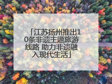 江苏扬州推出10条非遗主题旅游线路 助力非遗融入现代生活