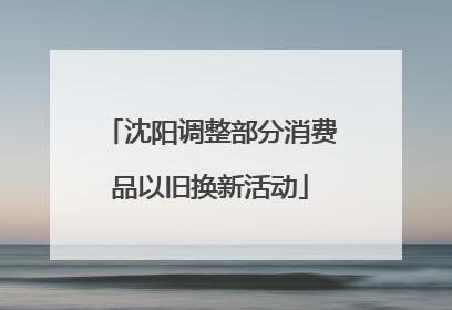 沈阳调整部分消费品以旧换新活动