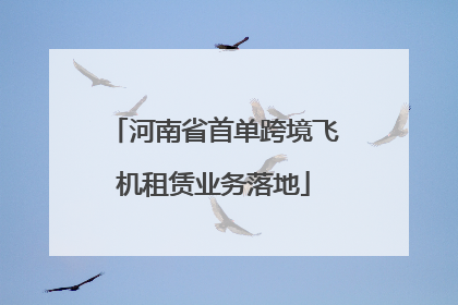 河南省首单跨境飞机租赁业务落地