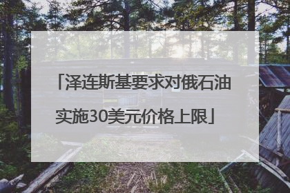泽连斯基要求对俄石油实施30美元价格上限