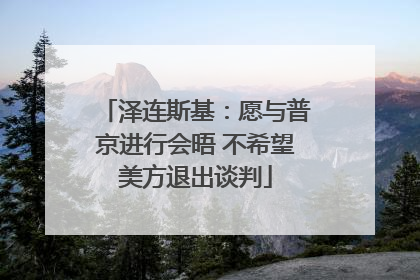 泽连斯基：愿与普京进行会晤 不希望美方退出谈判