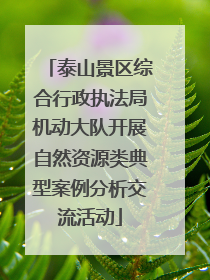 泰山景区综合行政执法局机动大队开展自然资源类典型案例分析交流活动