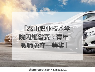 泰山职业技术学院闪耀省赛：青年教师勇夺一等奖