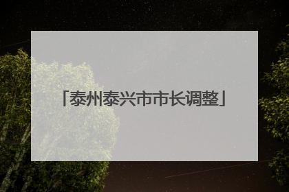 泰州泰兴市市长调整