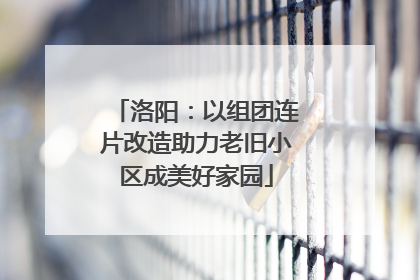洛阳：以组团连片改造助力老旧小区成美好家园