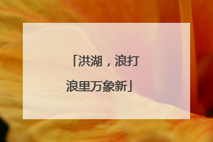 洪湖，浪打浪里万象新
