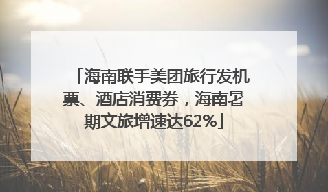 海南联手美团旅行发机票、酒店消费券，海南暑期文旅增速达62%